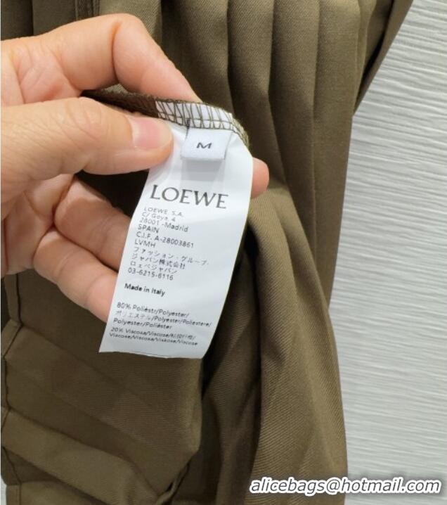 Luxury Discount Loewe Pleated Dress LW032404 Khaki 2026
