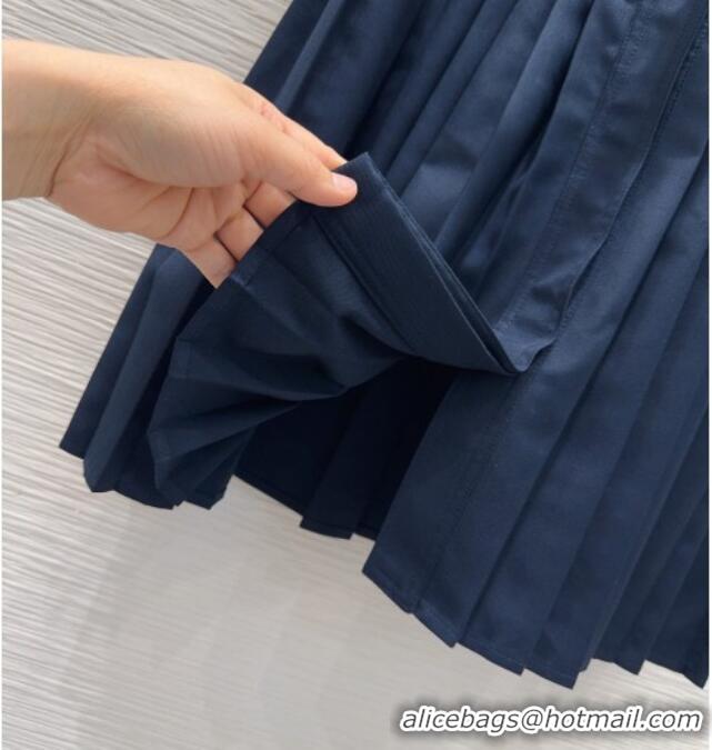 Famous Brand Loewe Pleated Dress LW032404 Dark Blue 2026