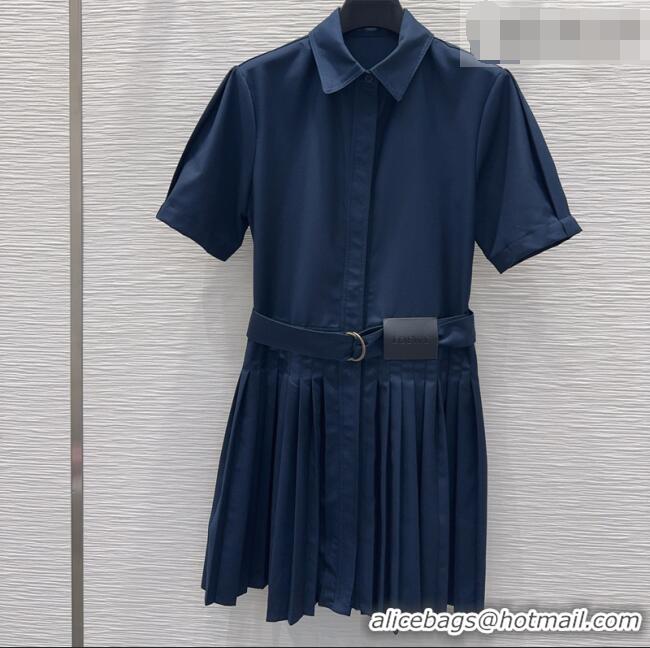 Famous Brand Loewe Pleated Dress LW032404 Dark Blue 2026