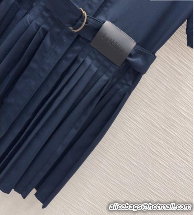 Famous Brand Loewe Pleated Dress LW032404 Dark Blue 2026