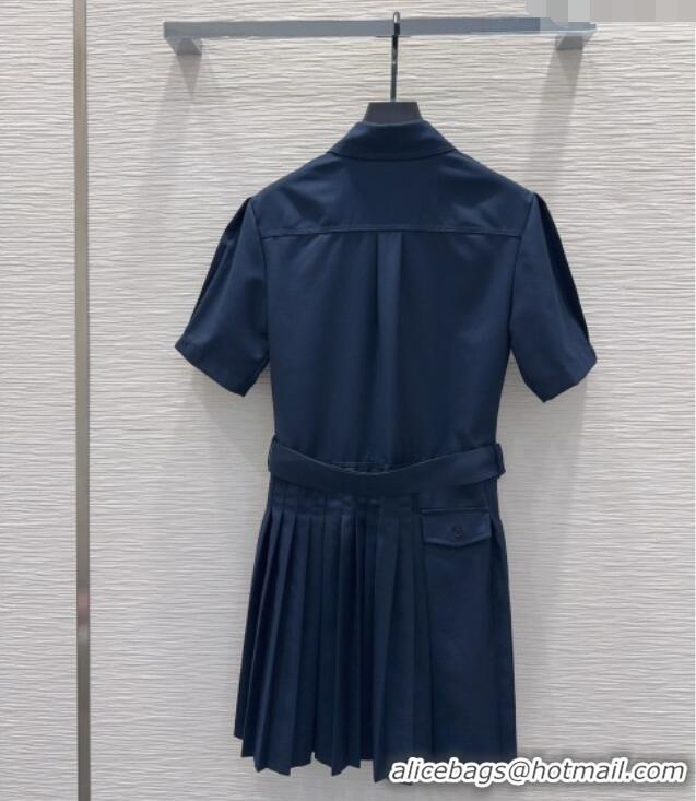 Famous Brand Loewe Pleated Dress LW032404 Dark Blue 2026