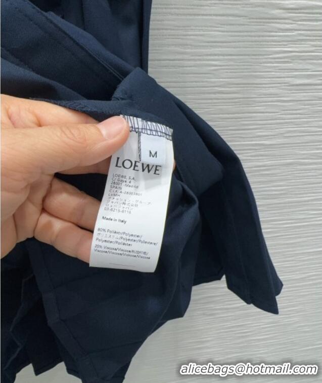Famous Brand Loewe Pleated Dress LW032404 Dark Blue 2026
