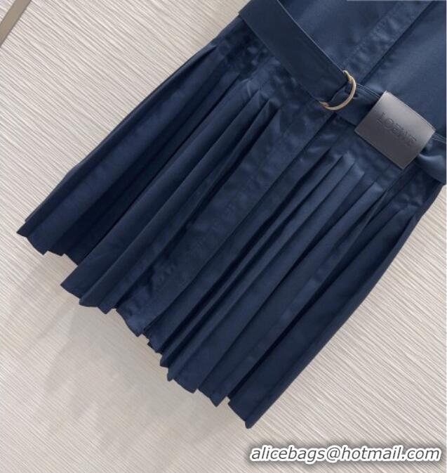 Famous Brand Loewe Pleated Dress LW032404 Dark Blue 2026