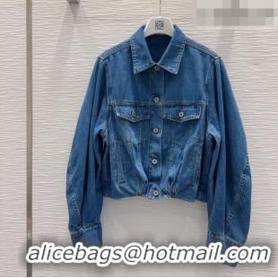 Luxury Cheap Loewe Cotton Denim Jacket LW032423 Blue 2026