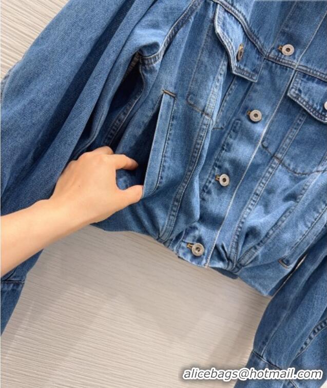 Luxury Cheap Loewe Cotton Denim Jacket LW032423 Blue 2026