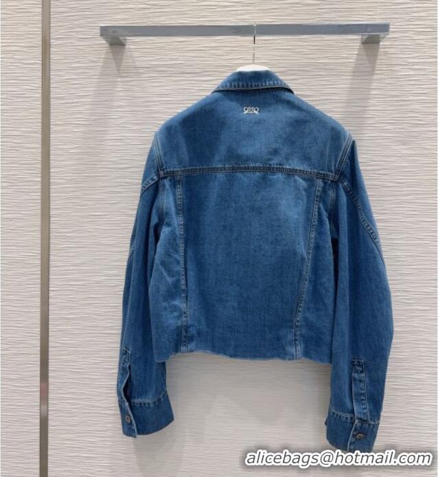 Luxury Cheap Loewe Cotton Denim Jacket LW032423 Blue 2026
