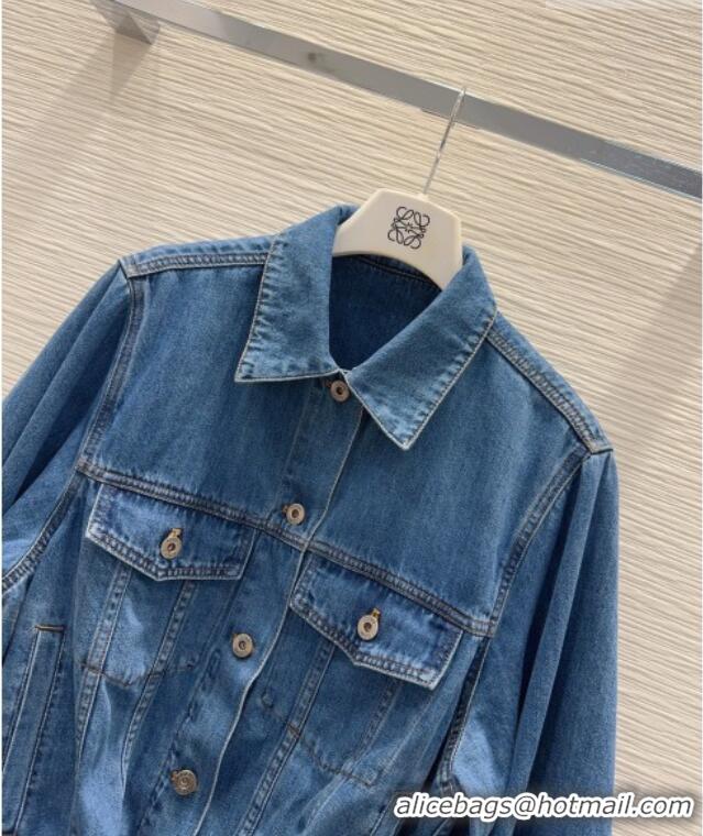 Luxury Cheap Loewe Cotton Denim Jacket LW032423 Blue 2026