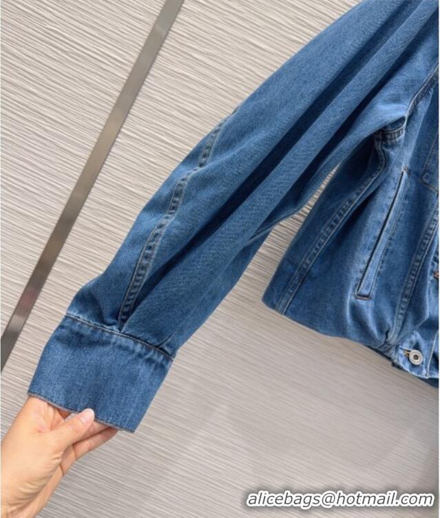 Luxury Cheap Loewe Cotton Denim Jacket LW032423 Blue 2026