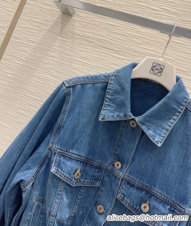 Luxury Cheap Loewe Cotton Denim Jacket LW032423 Blue 2026