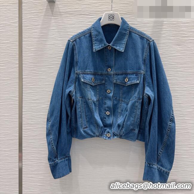 Luxury Cheap Loewe Cotton Denim Jacket LW032423 Blue 2026