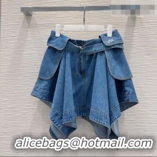 Buy Promotional Loewe Cotton Denim Mini Skirt LW032423 Blue 2026