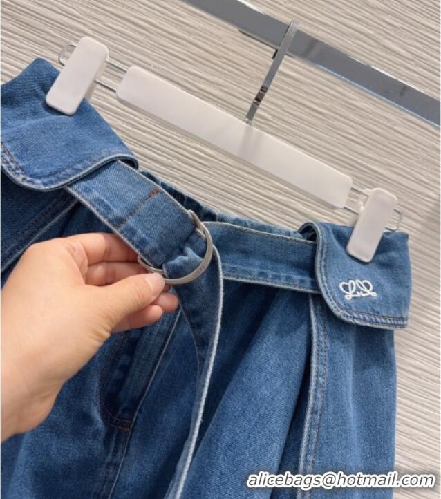 Buy Promotional Loewe Cotton Denim Mini Skirt LW032423 Blue 2026