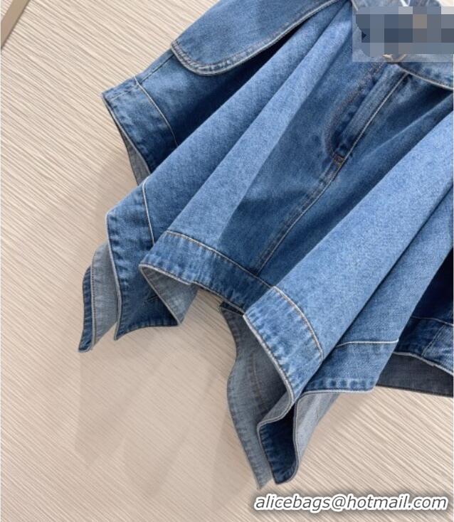 Buy Promotional Loewe Cotton Denim Mini Skirt LW032423 Blue 2026