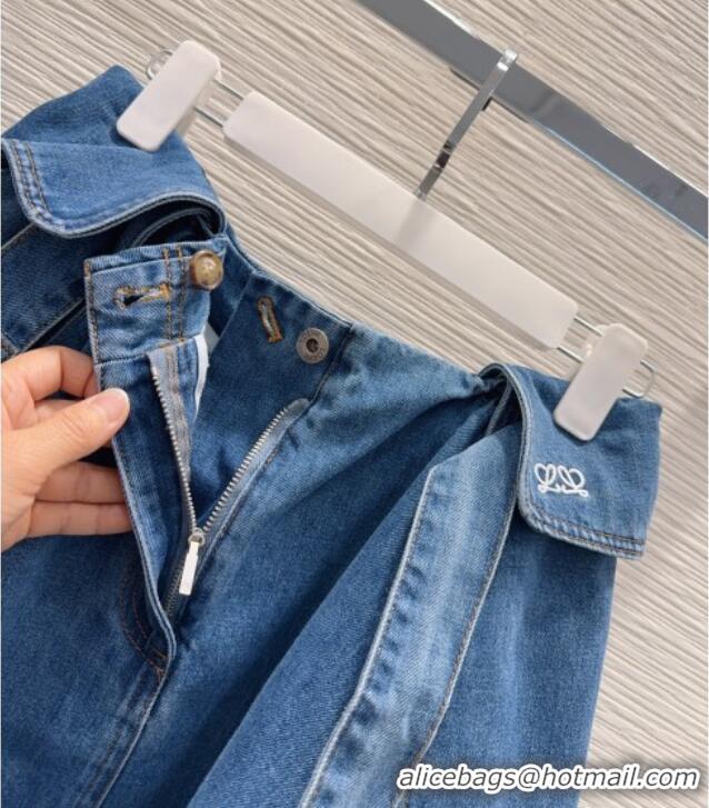 Buy Promotional Loewe Cotton Denim Mini Skirt LW032423 Blue 2026