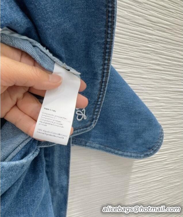 Buy Promotional Loewe Cotton Denim Mini Skirt LW032423 Blue 2026