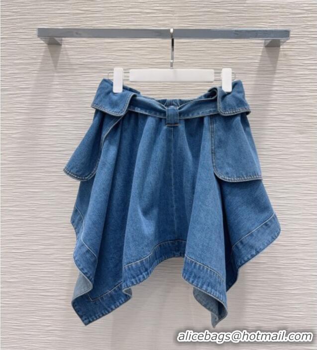 Buy Promotional Loewe Cotton Denim Mini Skirt LW032423 Blue 2026