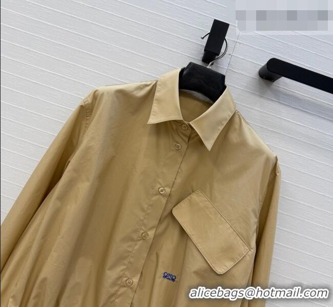 Buy New Cheap Loewe Cotton Shirt LW042212 Khaki 2026