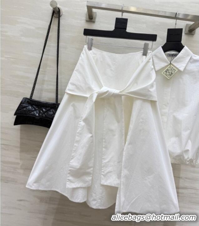 Buy Discount Loewe Shirt and Skirt Set LW042301 White 2026