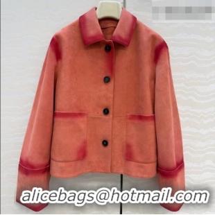 Traditional Discount Loewe Suede Lambskin Jacket LW042318 Pink 2026