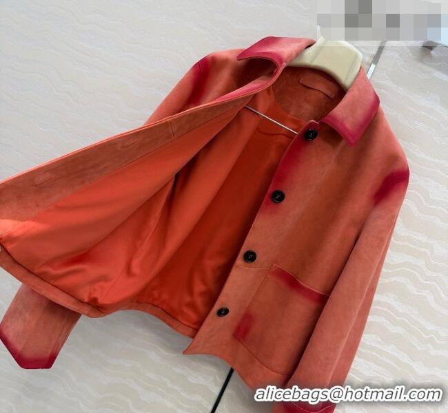 Traditional Discount Loewe Suede Lambskin Jacket LW042318 Pink 2026
