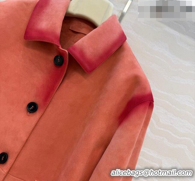 Traditional Discount Loewe Suede Lambskin Jacket LW042318 Pink 2026