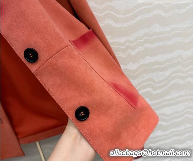 Traditional Discount Loewe Suede Lambskin Jacket LW042318 Pink 2026