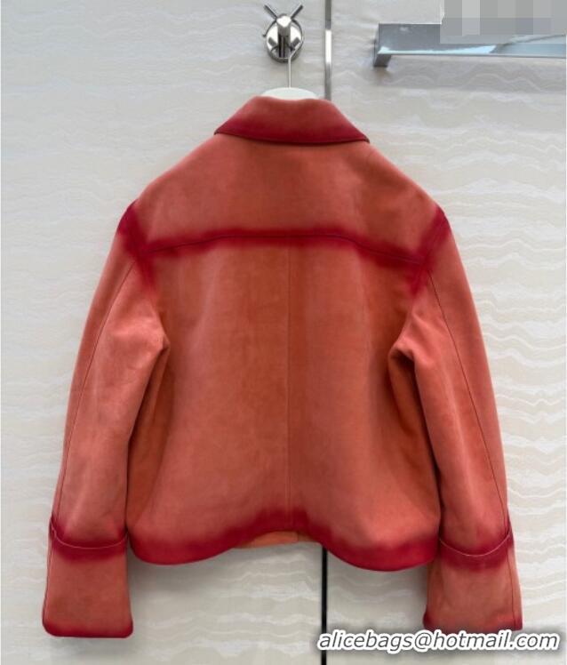 Traditional Discount Loewe Suede Lambskin Jacket LW042318 Pink 2026
