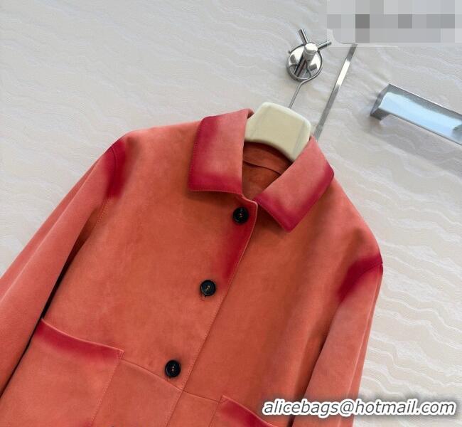 Traditional Discount Loewe Suede Lambskin Jacket LW042318 Pink 2026