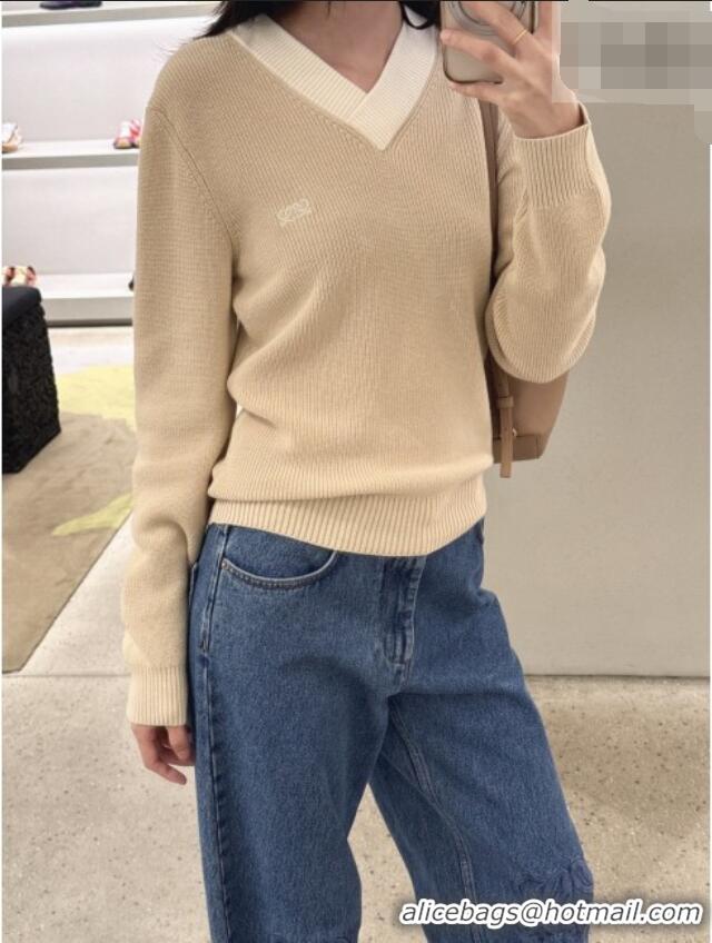 Shop Promotional Loewe Cashmere Sweater L081112 Beige 2026