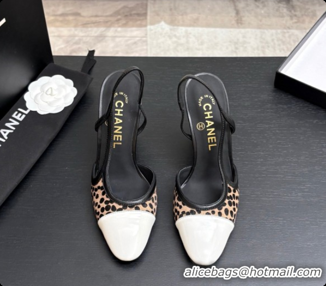 Best Price Chanel Mixed Fibers & Patent Leather Slingbacks Pump CH072714 Beige 2026