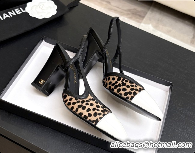 Best Price Chanel Mixed Fibers & Patent Leather Slingbacks Pump CH072714 Beige 2026