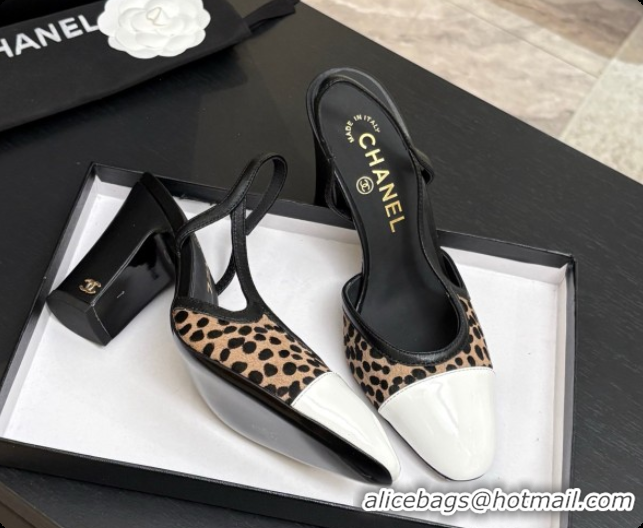 Best Price Chanel Mixed Fibers & Patent Leather Slingbacks Pump CH072714 Beige 2026
