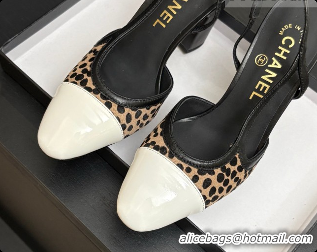 Best Price Chanel Mixed Fibers & Patent Leather Slingbacks Pump CH072714 Beige 2026