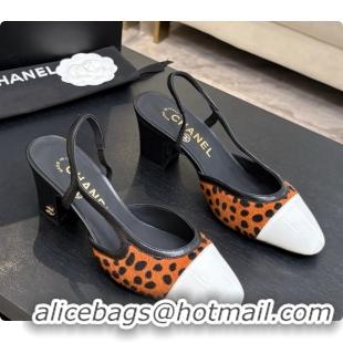 Top Design Chanel Mixed Fibers & Patent Leather Slingbacks Pump 6.5cm Heel CH072726 Brown 2026