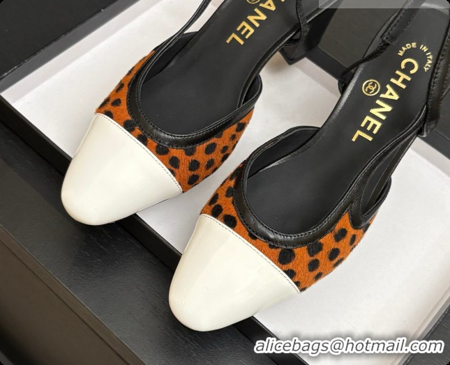 Top Design Chanel Mixed Fibers & Patent Leather Slingbacks Pump 6.5cm Heel CH072726 Brown 2026