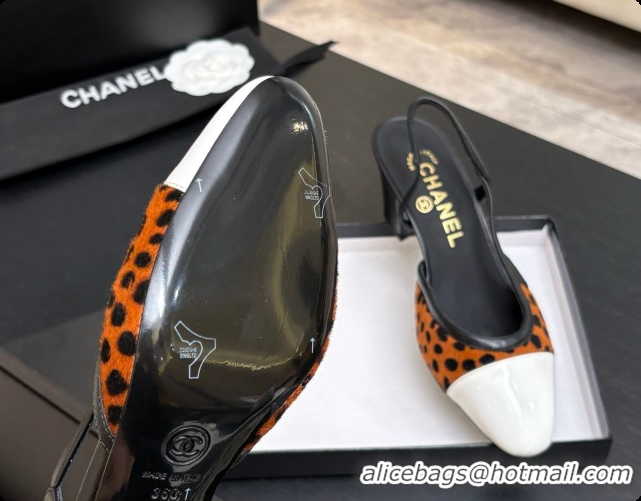 Top Design Chanel Mixed Fibers & Patent Leather Slingbacks Pump 6.5cm Heel CH072726 Brown 2026