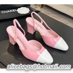 Low Cost Chanel Patent Leather Slingbacks Pump 6.5cm Heel CH072732 Pink 2026