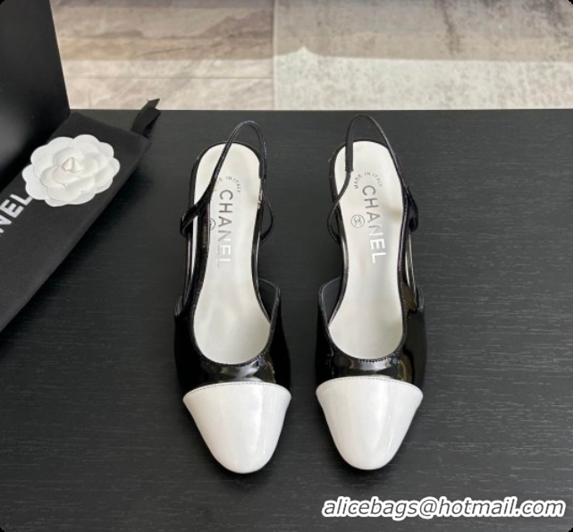 Top Grade Chanel Patent Leather Slingbacks Pump 6.5cm Heel CH072737 Black 2026