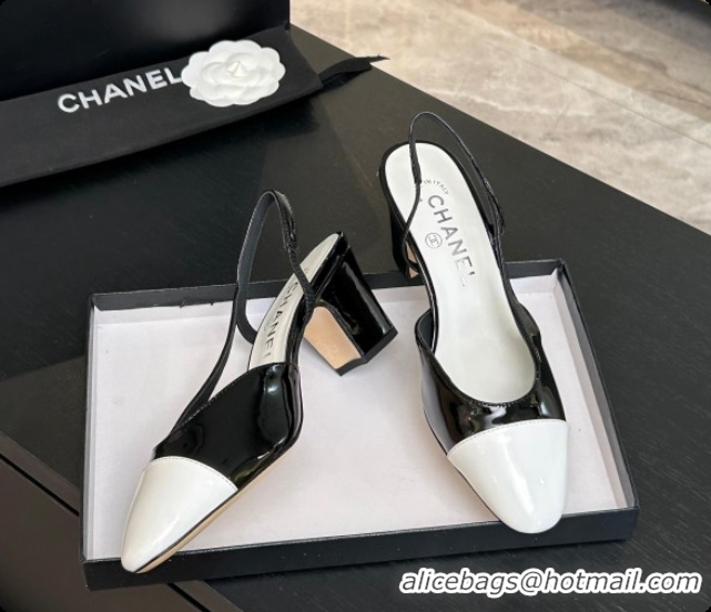 Top Grade Chanel Patent Leather Slingbacks Pump 6.5cm Heel CH072737 Black 2026