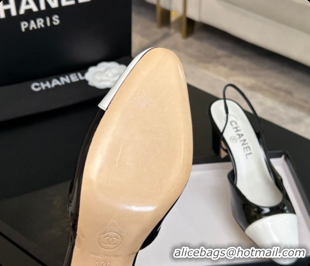 Top Grade Chanel Patent Leather Slingbacks Pump 6.5cm Heel CH072737 Black 2026