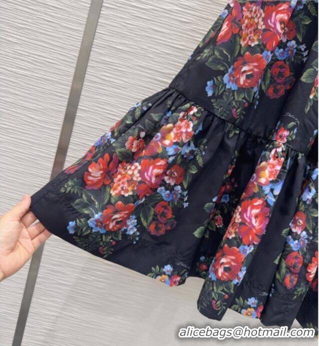 Top Grade Dolce & Gabbana Printed Cotton Skirt DG042302 Black 2026