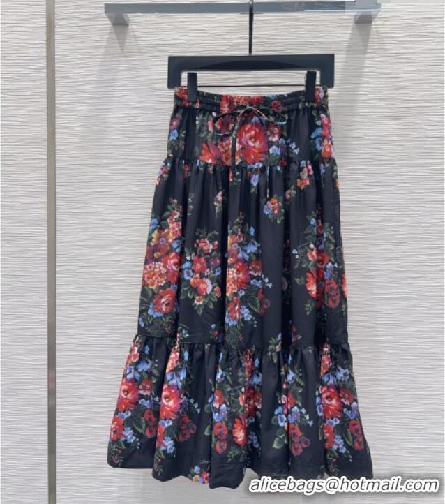 Top Grade Dolce & Gabbana Printed Cotton Skirt DG042302 Black 2026