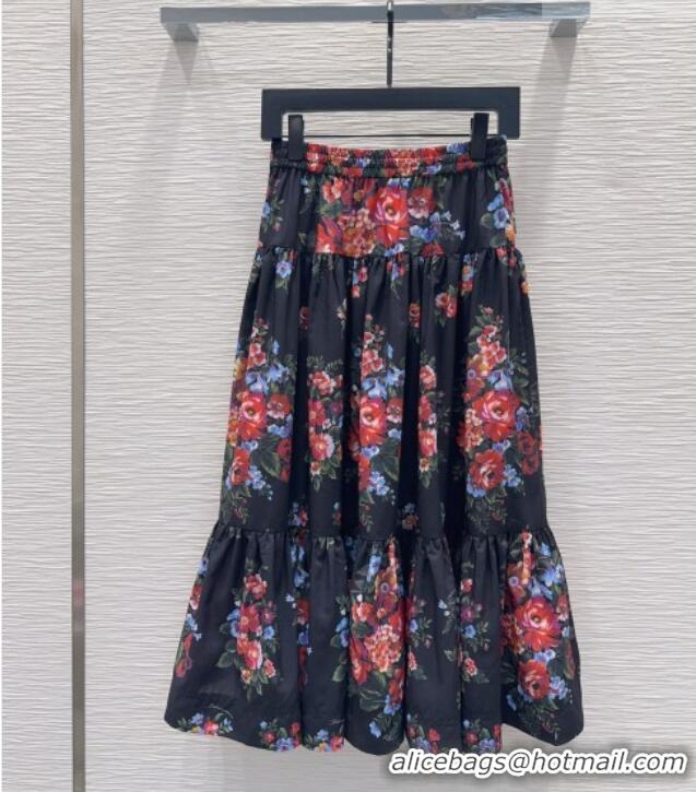 Top Grade Dolce & Gabbana Printed Cotton Skirt DG042302 Black 2026