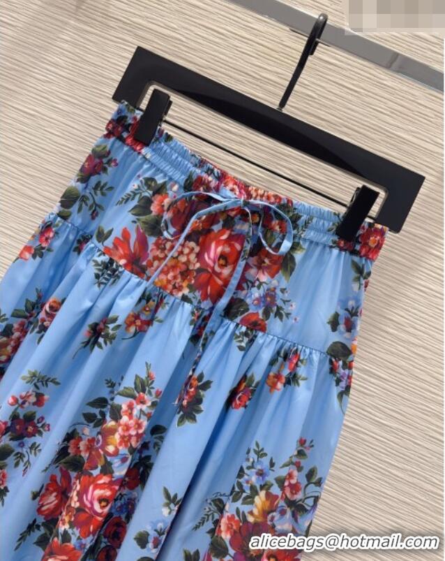 Promotional Dolce & Gabbana Printed Cotton Skirt DG042302 Blue 2026