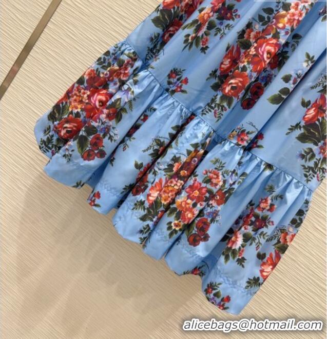 Promotional Dolce & Gabbana Printed Cotton Skirt DG042302 Blue 2026
