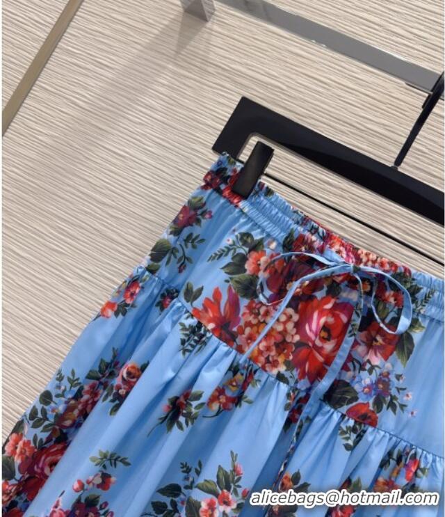 Promotional Dolce & Gabbana Printed Cotton Skirt DG042302 Blue 2026