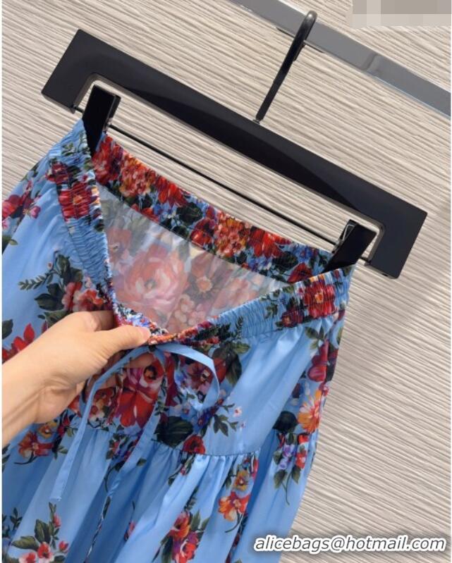 Promotional Dolce & Gabbana Printed Cotton Skirt DG042302 Blue 2026