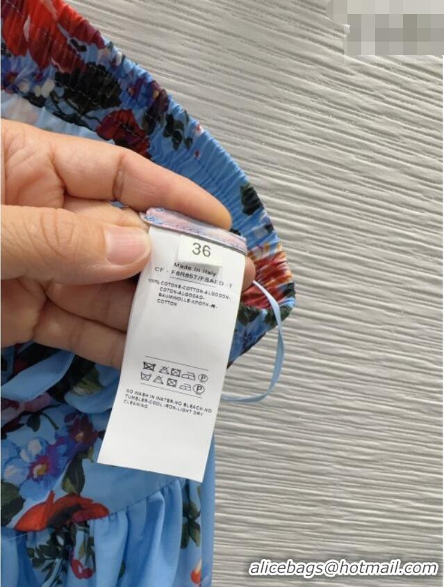 Promotional Dolce & Gabbana Printed Cotton Skirt DG042302 Blue 2026
