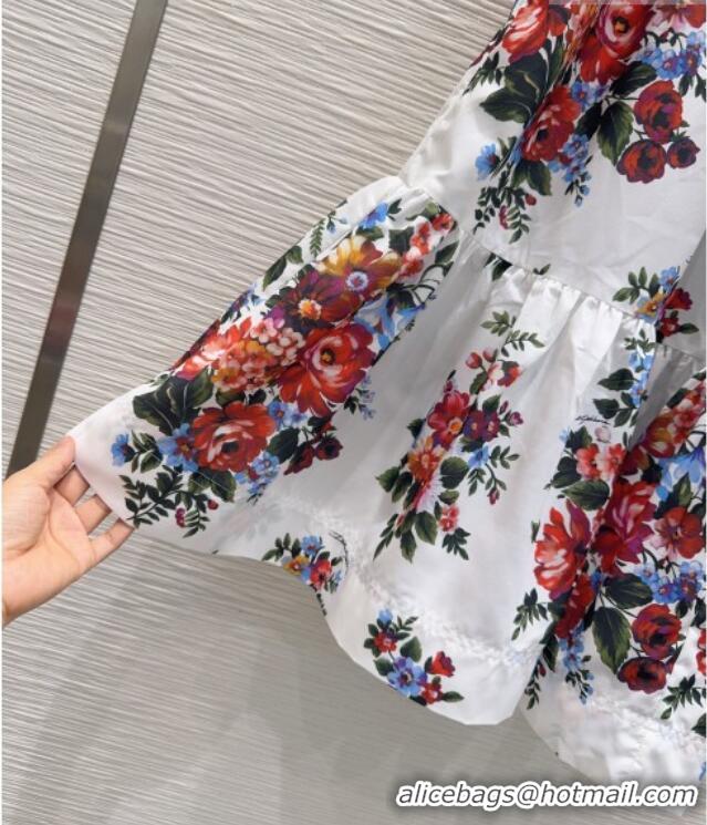 Best Price Dolce & Gabbana Printed Cotton Skirt DG042302 White 2026