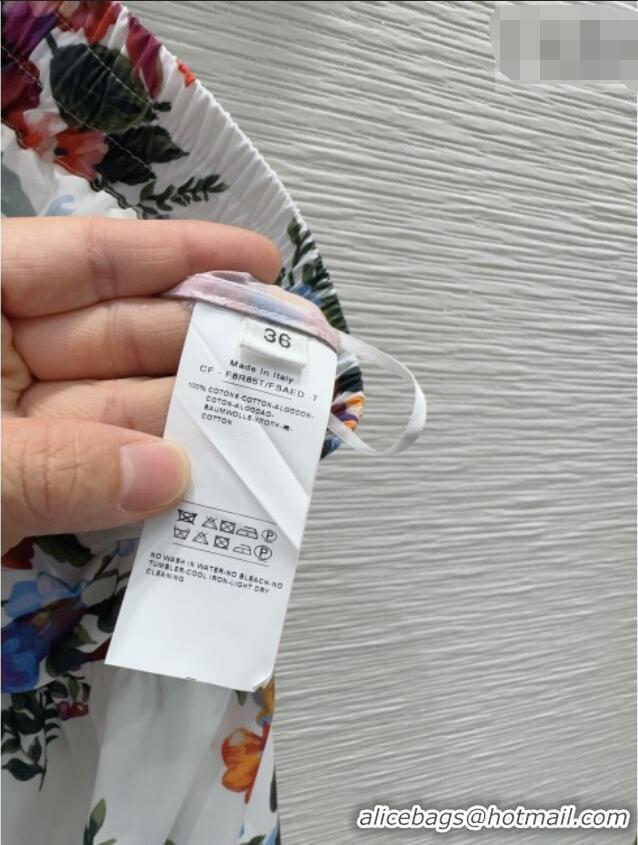 Best Price Dolce & Gabbana Printed Cotton Skirt DG042302 White 2026